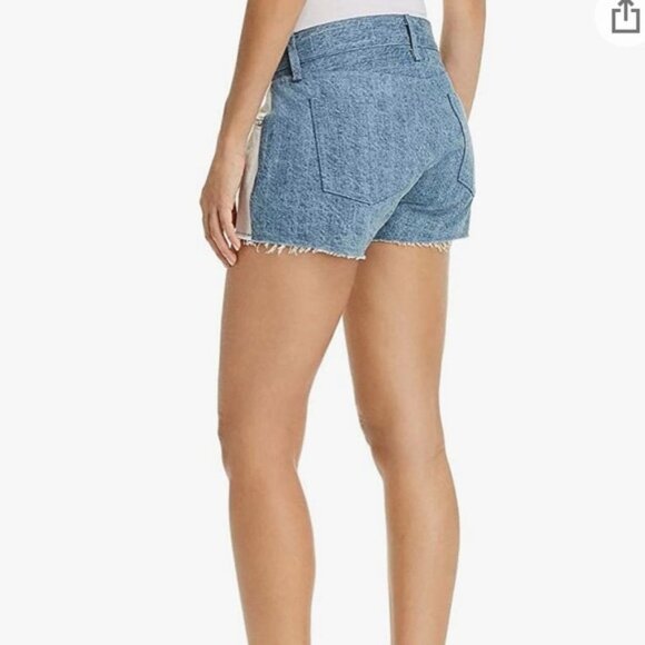 NWT Rag & Bone Cut Off 2 Tone Blue Denim Shorts Sz 25 - Picture 3 of 5